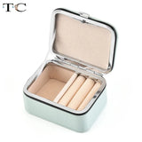 Mini Jewelry Carrier Box Portable Jewelry Box Ring Earrings PU Leather
