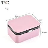 Mini Jewelry Carrier Box Portable Jewelry Box Ring Earrings PU Leather
