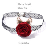 Minimalist Lace Rose Collarbone Necklace Women's Korean-style