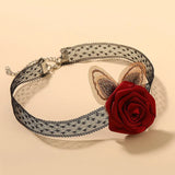 Minimalist Lace Rose Collarbone Necklace Women's Korean-style