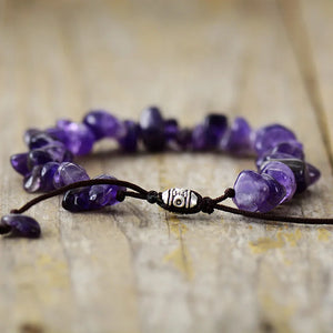 Bohemian Amethyst Turquoise Beads Friendship Slide Bracelet