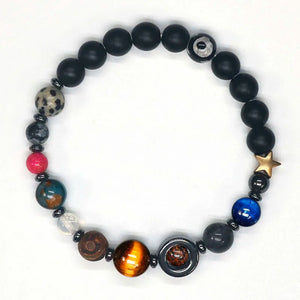 Natural Stone Beads Solar System Bracelet Couple Galaxy Planets Bracelet