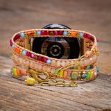 BOHO Vegan Orange Stone Watch Band for Women