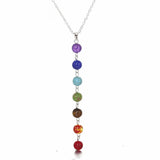 Rainbow Natural Stone Chakra Rock Necklace Yoga Power Pendant