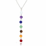 Rainbow Natural Stone Chakra Rock Necklace Yoga Power Pendant