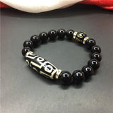 Nine Eyes Dzi Beads Gemstone Bracelet Agate Red Bracelet