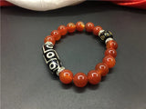 Nine Eyes Dzi Beads Gemstone Bracelet Agate Red Bracelet