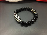 Nine Eyes Dzi Beads Gemstone Bracelet Agate Red Bracelet