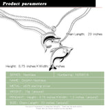 925 Silver Necklace - Double Chain 20" Dolphin Pendant