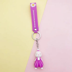 Creative Rabbit Keychain Thick Couple Keyring Bag Car Pendant