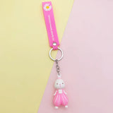 Creative Rabbit Keychain Thick Couple Keyring Bag Car Pendant