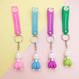 Creative Rabbit Keychain Thick Couple Keyring Bag Car Pendant