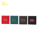 PU Leather Double Open Gem Box Ring Jewelry Box Organizer