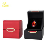 PU Leather Double Open Gem Box Ring Jewelry Box Organizer