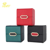 PU Leather Double Open Gem Box Ring Jewelry Box Organizer