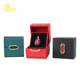 PU Leather Double Open Gem Box Ring Jewelry Box Organizer