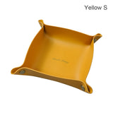 PU Leather Valet Trinket Folding Tray Desktop Storage Box