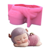 3D Girl Flower Pot Silicone Mold for Pen Holder DIY Craft
