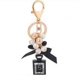 Bowknot Key Ring Perfume Bottle Beads Keychain