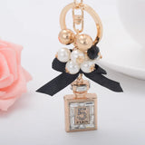 Bowknot Key Ring Perfume Bottle Beads Keychain