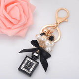 Bowknot Key Ring Perfume Bottle Beads Keychain
