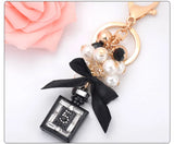 Bowknot Key Ring Perfume Bottle Beads Keychain