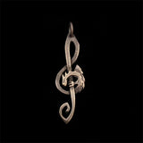 Dragon Shaped Note Pendant Metal Necklace Anniversary Jewelry