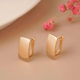 Metal Geometry Rectangular Glossy Earrings for Women Engagement Jewelry