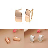 Metal Geometry Rectangular Glossy Earrings for Women Engagement Jewelry