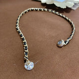 Creative Personality Leather Necklace Light Magnet Chain