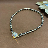 Creative Personality Leather Necklace Light Magnet Chain