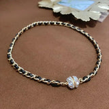 Creative Personality Leather Necklace Light Magnet Chain