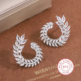 Geometric Rhinestone Earrings 925 Sterling Silver Jewelry