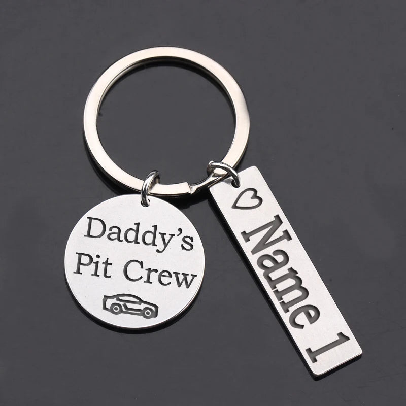 Personalized Family Member Dad Keychain