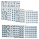 Puzzle Mosaic Coaster DIY Patch Silicone Mold Round Square Star Alphabet