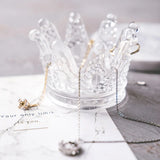 Embossed Glass Crown Candlestick Beauty Egg Tray Cosmetic Jewelry Storage Box