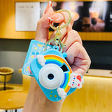 Rainbow Projection Camera Toy Keychain Flashlight Pendant for Women