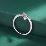 Rainbow Sapphire Ruby Snake Head Shape Full Diamond Couple Ring