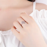 Rainbow Sapphire Ruby Snake Head Shape Full Diamond Couple Ring
