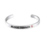 Red Medical Alert Cuff Bracelet Women EPILEPSY DIABETES SOS Stainless Steel