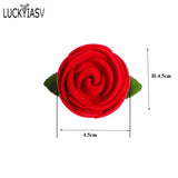 Red Rose Velvet Ring Box Wedding Surprise Engagement Marriage Jewelry Display