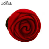 Red Rose Velvet Ring Box Wedding Surprise Engagement Marriage Jewelry Display