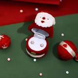Red Velvet Santa Claus Ring Earring Box Surprise Proposal Romantic Jewelry Packa