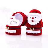 Red Velvet Santa Claus Ring Earring Box Surprise Proposal Romantic Jewelry Packa