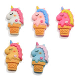 Resin Beads Unicorn Ice Cream Charms Hair Bow DIY Accessory