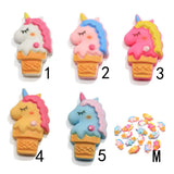 Resin Beads Unicorn Ice Cream Charms Hair Bow DIY Accessory