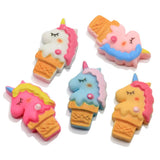 Resin Beads Unicorn Ice Cream Charms Hair Bow DIY Accessory
