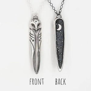 Vintage Owl Star Moon Pendant Necklace for Couples