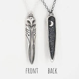 Vintage Owl Star Moon Pendant Necklace for Couples