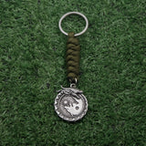 Retro Green Dragon Pendant Keychain Hand Woven Rope for Men Women Gift
